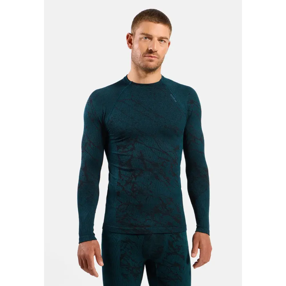 ODLO Performance Warm BL Crew Thermoshirt Lange Mouwen Blauw Heren