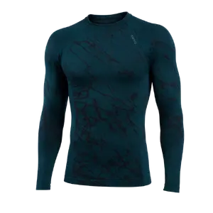 Odlo Performance Warm BL Crew Thermoshirt Lange Mouwen Blauw Heren