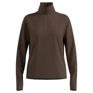 ODLO Thermal Midlayer 1/2 Zip Hardloopshirt Lange Mouwen Bruin Dames