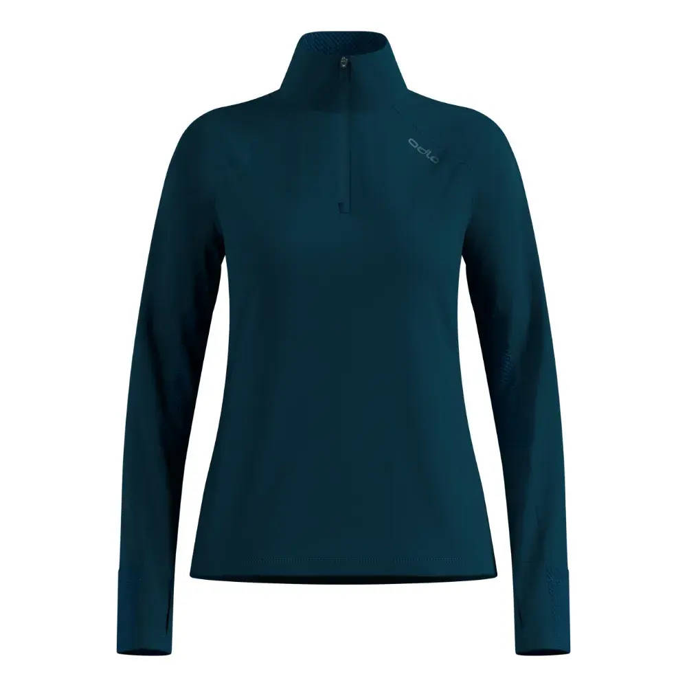 ODLO X-Alp Midlayer 1/2 Zip Thermoshirt Lange Mouwen Blauw Dames