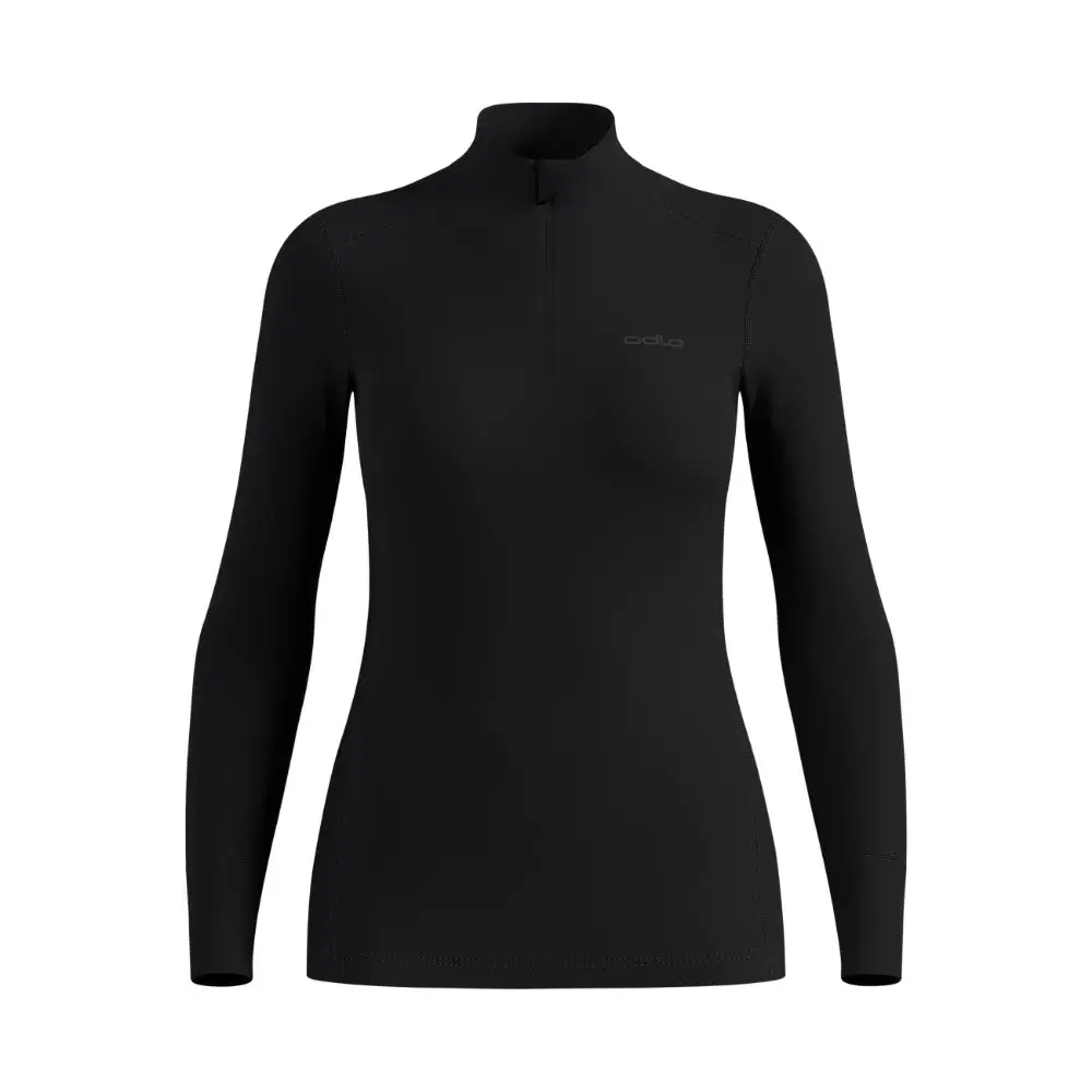 ODLO Merino 260 BL Turtle Neck 1/2 Zip Thermoshirt Lange Mouwen Zwart Dames