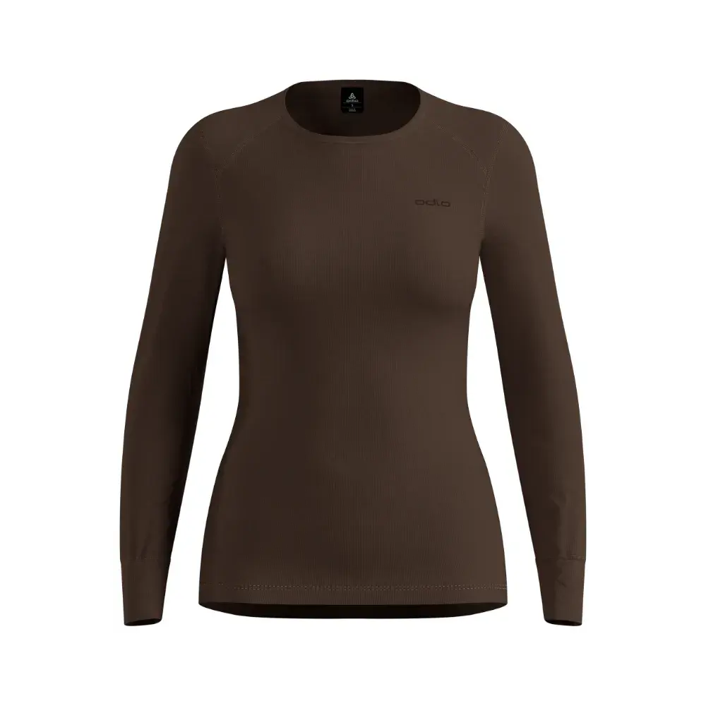 ODLO Active Warm Eco Crew Neck Thermoshirt Lange Mouwen Bruin Dames