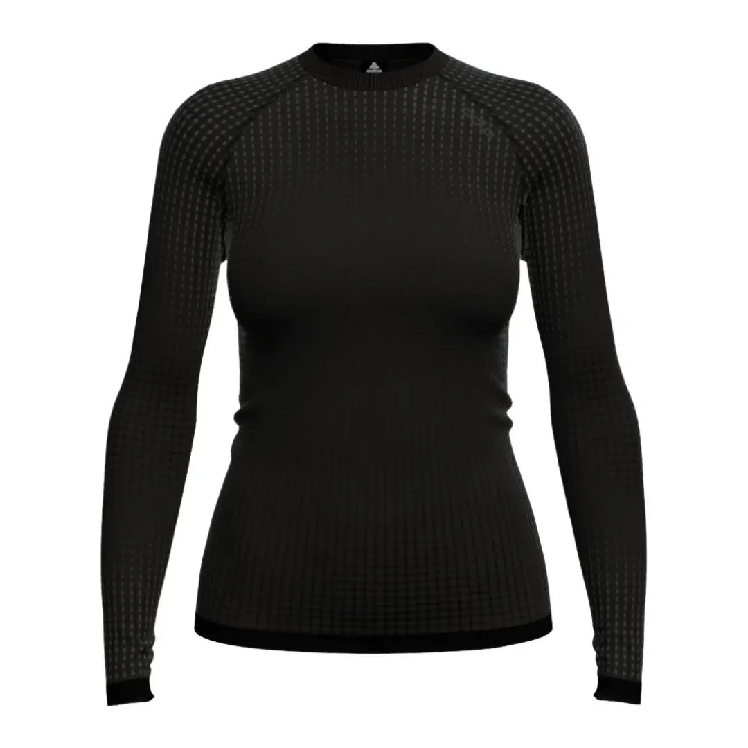 ODLO Performance Warm BL Crew Thermoshirt Lange Mouwen Zwart Dames