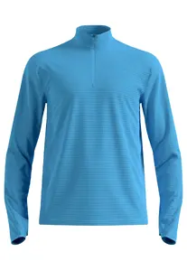 ODLO Thermal Midlayer 1/2 Zip Hardloopshirt Lange Mouwen Blauw Heren