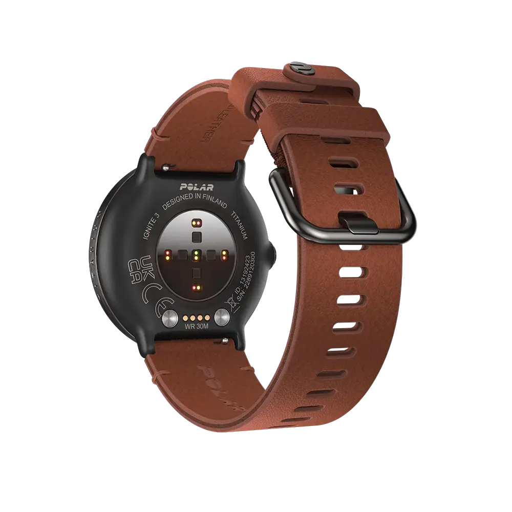 Polar Ignite 3 Titanium Leren Sporthorloge Brons M/L