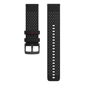 Polar Polsband Grit/Vantage 22mm Siliconen Zwart/Grijs S-L