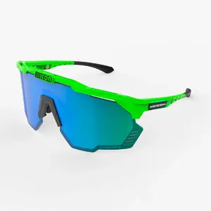 Scicon Aeroshade Kunken Sport Zonnebril Fluo Groen SCNPP Groen/Blauw Lens