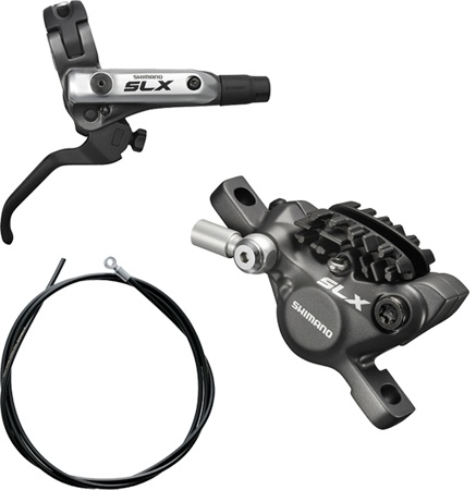 SHIMANO SLX 油圧ディスクブレーキ BR BL-M666 エア抜き済み Shimano SLX BR-M666 Disc Brake Set Achter