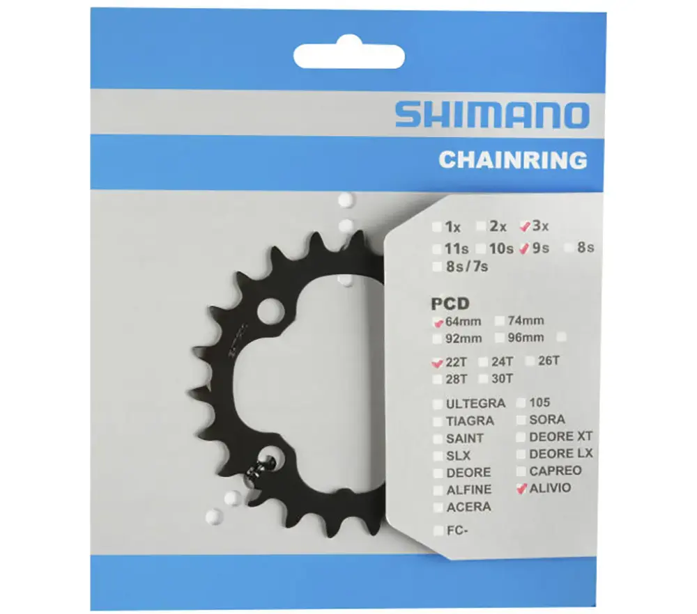 Shimano Alivio FC-M4000 Triple Kettingblad Zwart 9 Speed 30T