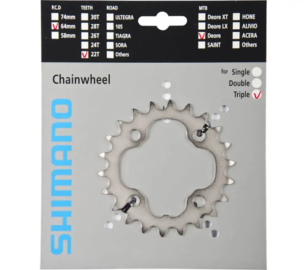 Shimano Deore FC-M532 Triple Kettingblad Zilver 9 Speed
