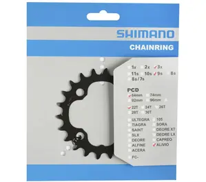 Shimano FC-M4050 Dubbel Kettingblad Zwart 9 Speed