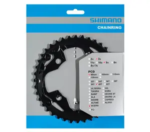 Shimano FC-M3000 Triple Kettingblad Zwart 40-30-22T 9 Speed