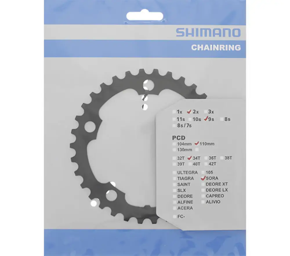 Shimano Sora FC 3550 Dubbel Kettingblad Buiten Zwart 9 Speed