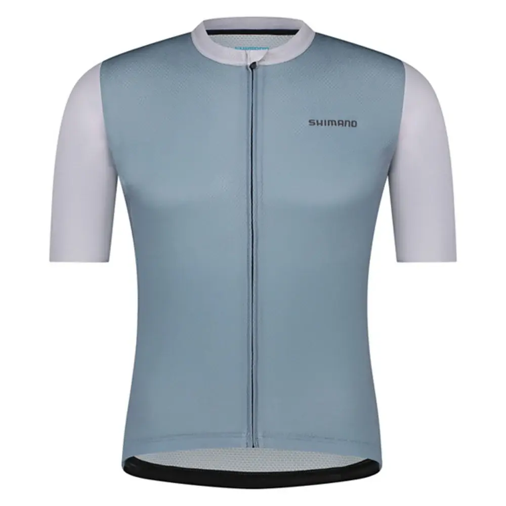Shimano Aria Fietsshirt Korte Mouwen Lichtblauw/Wit Heren