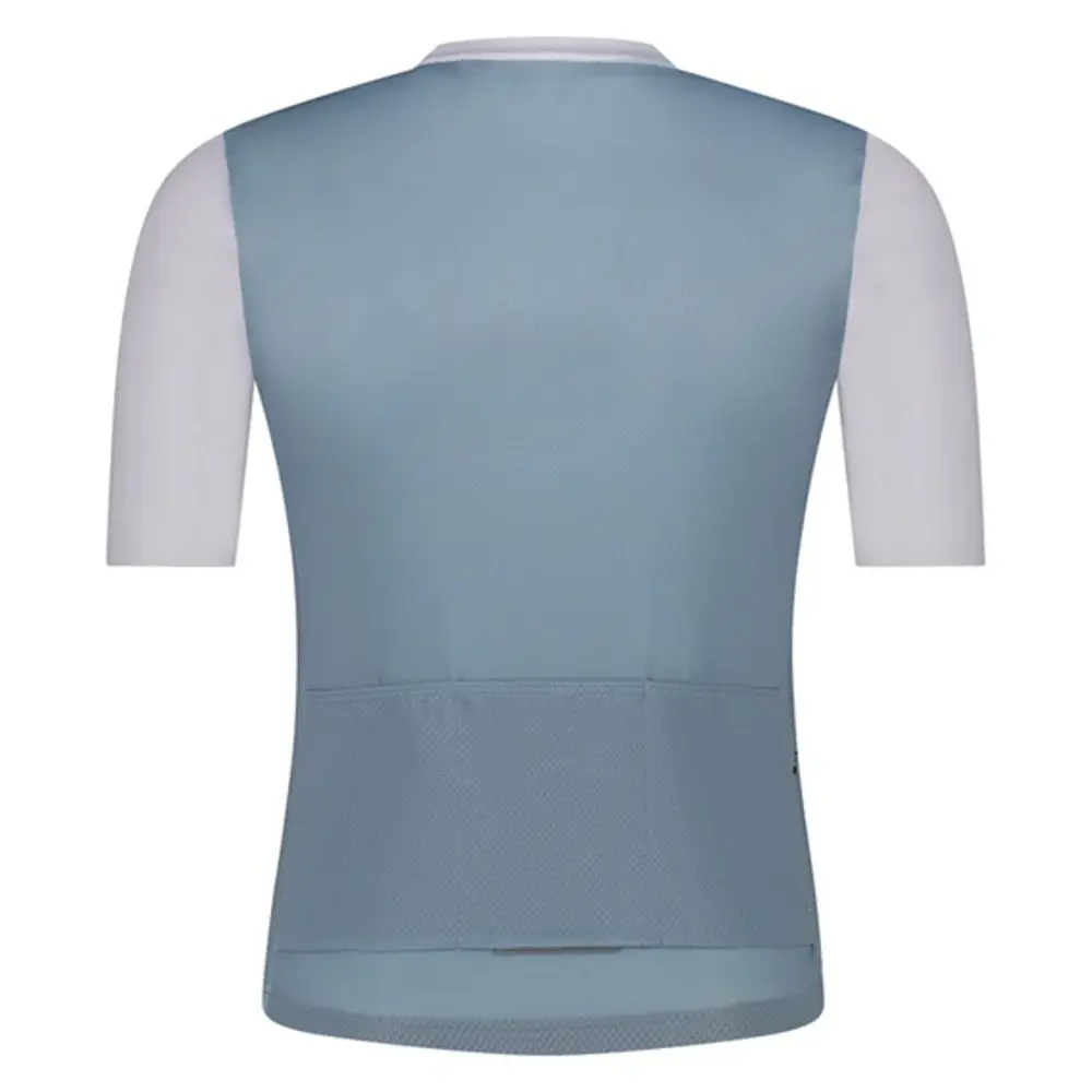 Shimano Aria Fietsshirt Korte Mouwen Lichtblauw/Wit Heren