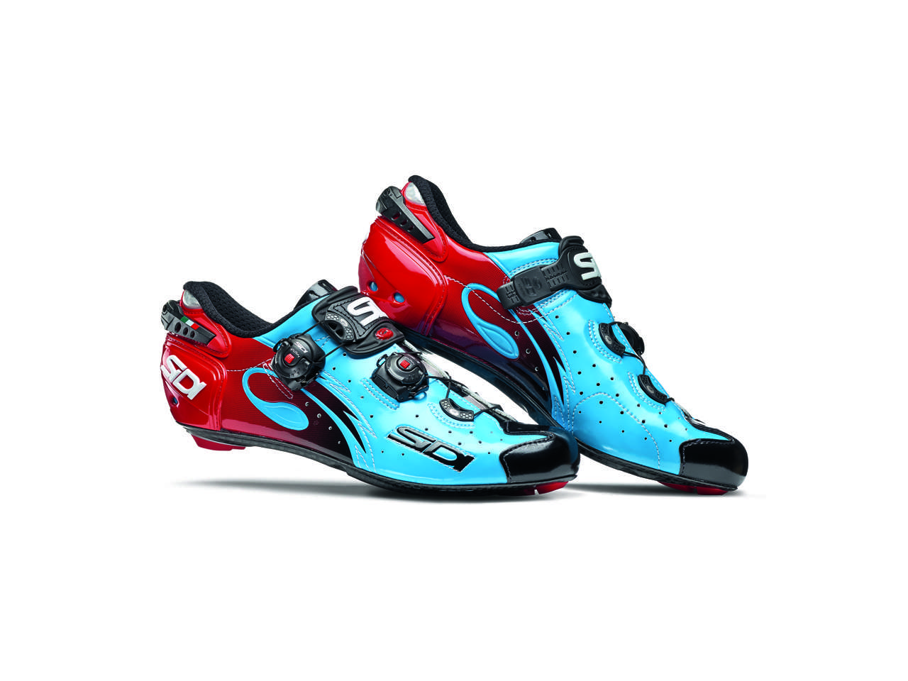 Sidi Wire Carbon Lucido Wielrenschoenen Blauw/Zwart/Rood Heren