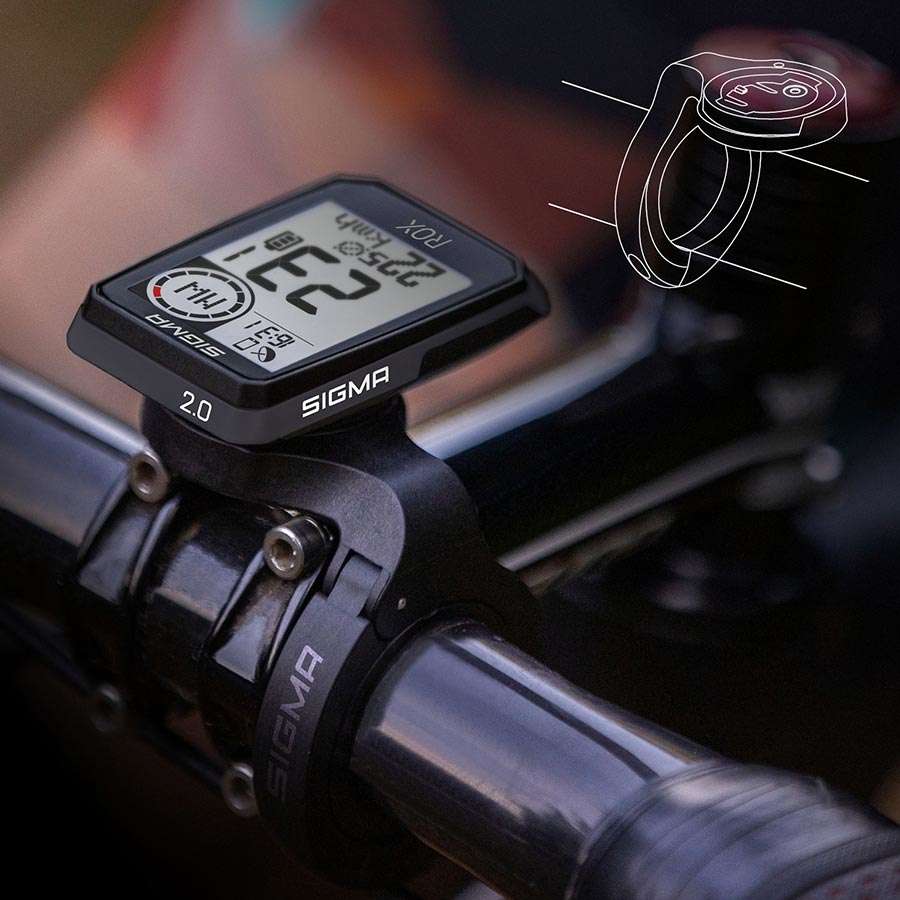 Sigma Sport ROX 2.0 Top Mount GPS Fietscomputer Zwart
