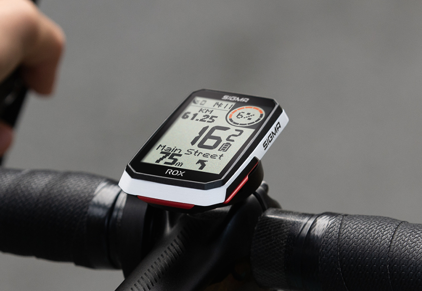 Sigma Sport ROX 4.0 Top Mount GPS Fietscomputer HR Cadans Snelheid Wit