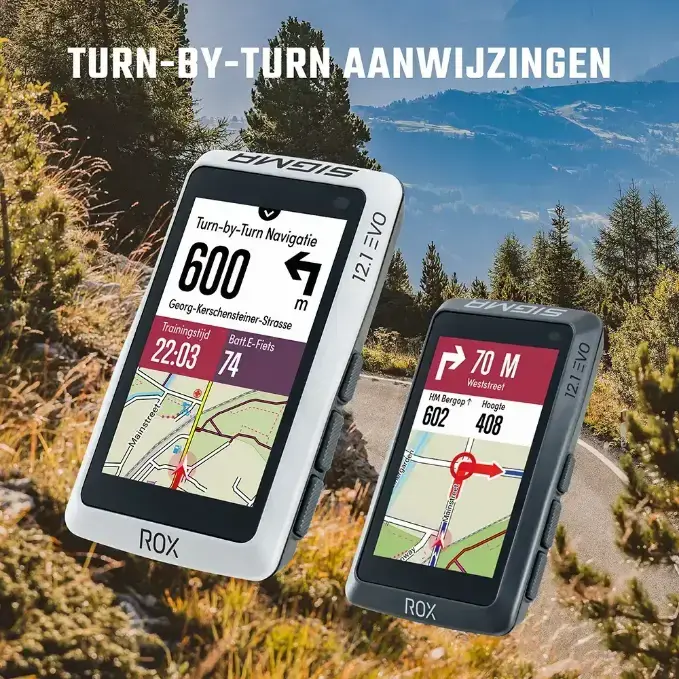 Sigma Sport ROX 12.1 EVO GPS Fietscomputer Bundel Grijs