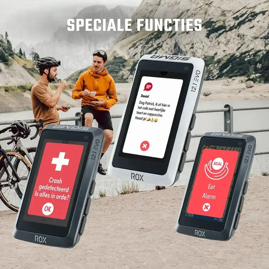 Sigma Sport ROX 12.1 EVO GPS Fietscomputer Bundel Grijs