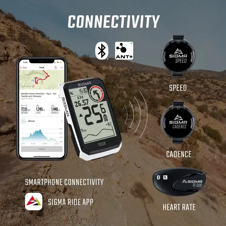 Sigma Sport ROX 4.0 Endurance HR Set GPS Fietscomputer Wit