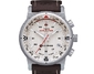 Timex Intelligent Quartz E-Compass RVS Met Leren Band Bruin Outdoorhorloge