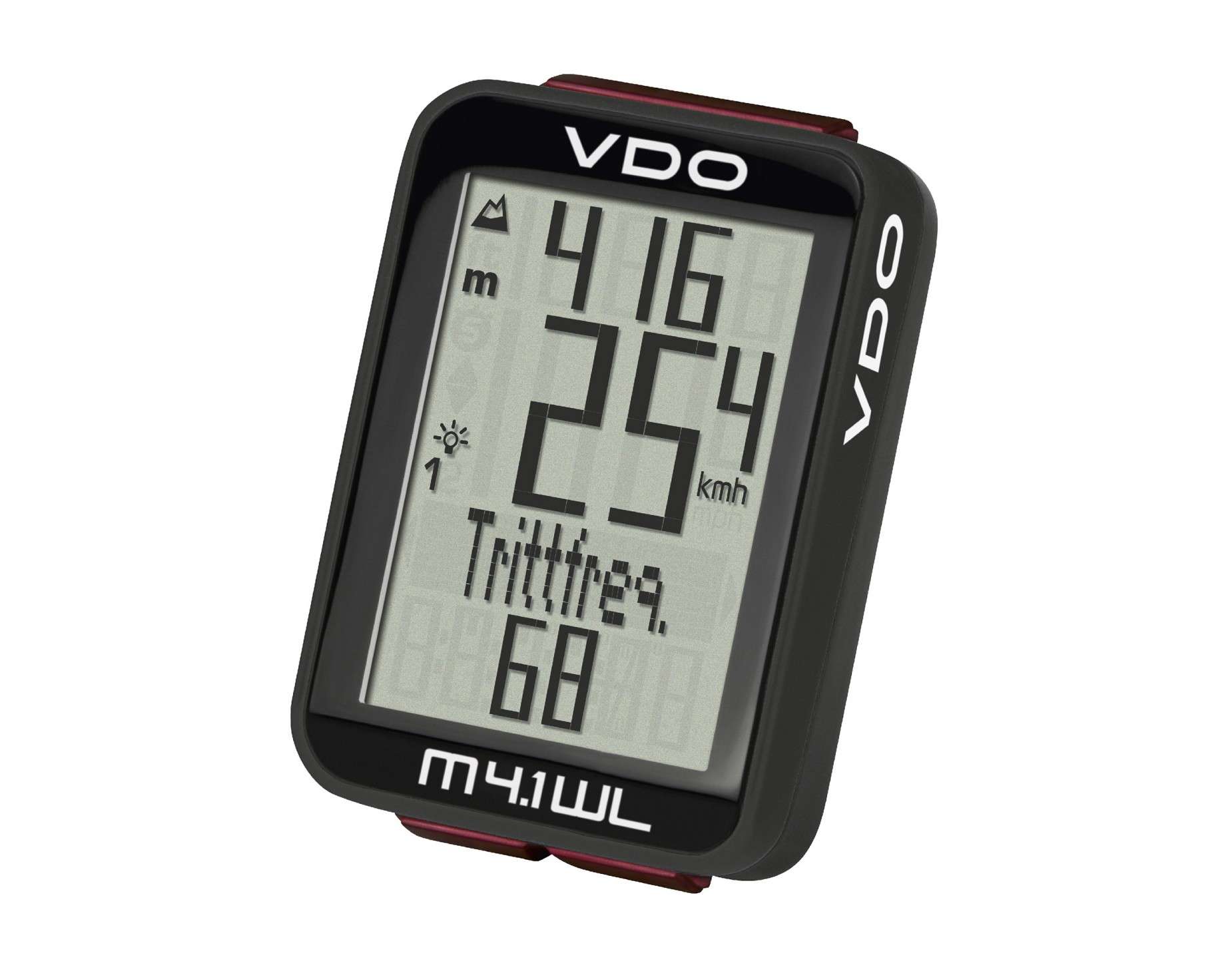 VDO M4.1 WL Fietscomputer Draadloos Zwart/Rood