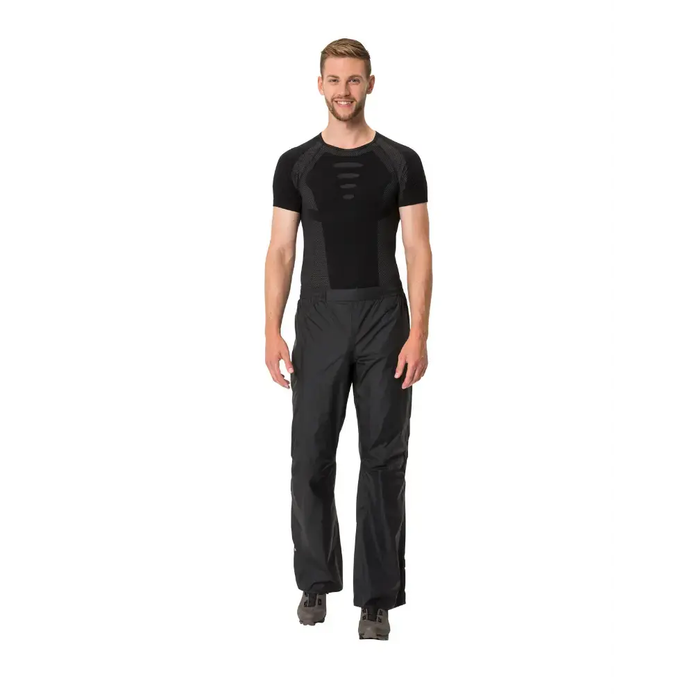 VAUDE Drop Pants II Regen Fietsbroek Lang Zwart/Zwart Heren