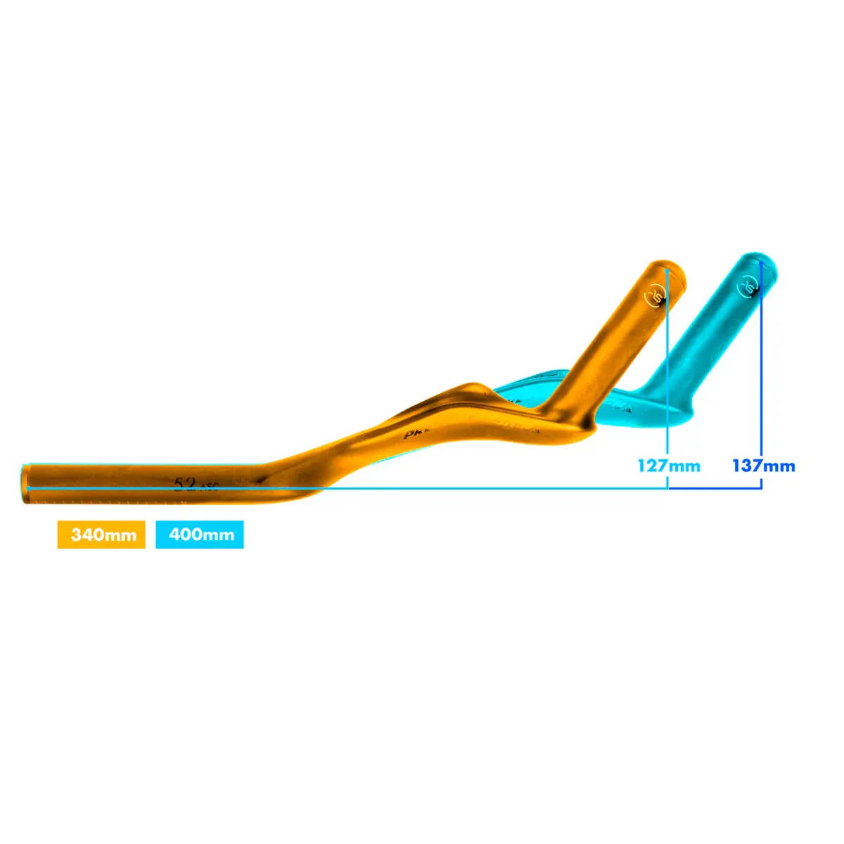 Profile Design 52 ASC Aerobar Extenties 340mm Carbon Zwart