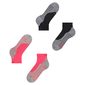 Falke RU4 Short Hardloopsokken 2-Pack Zwart/Roze Dames