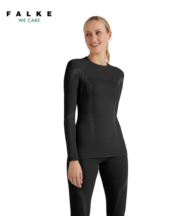 FALKE Wool-Tech Thermoshirt Lange Mouwen Zwart Dames