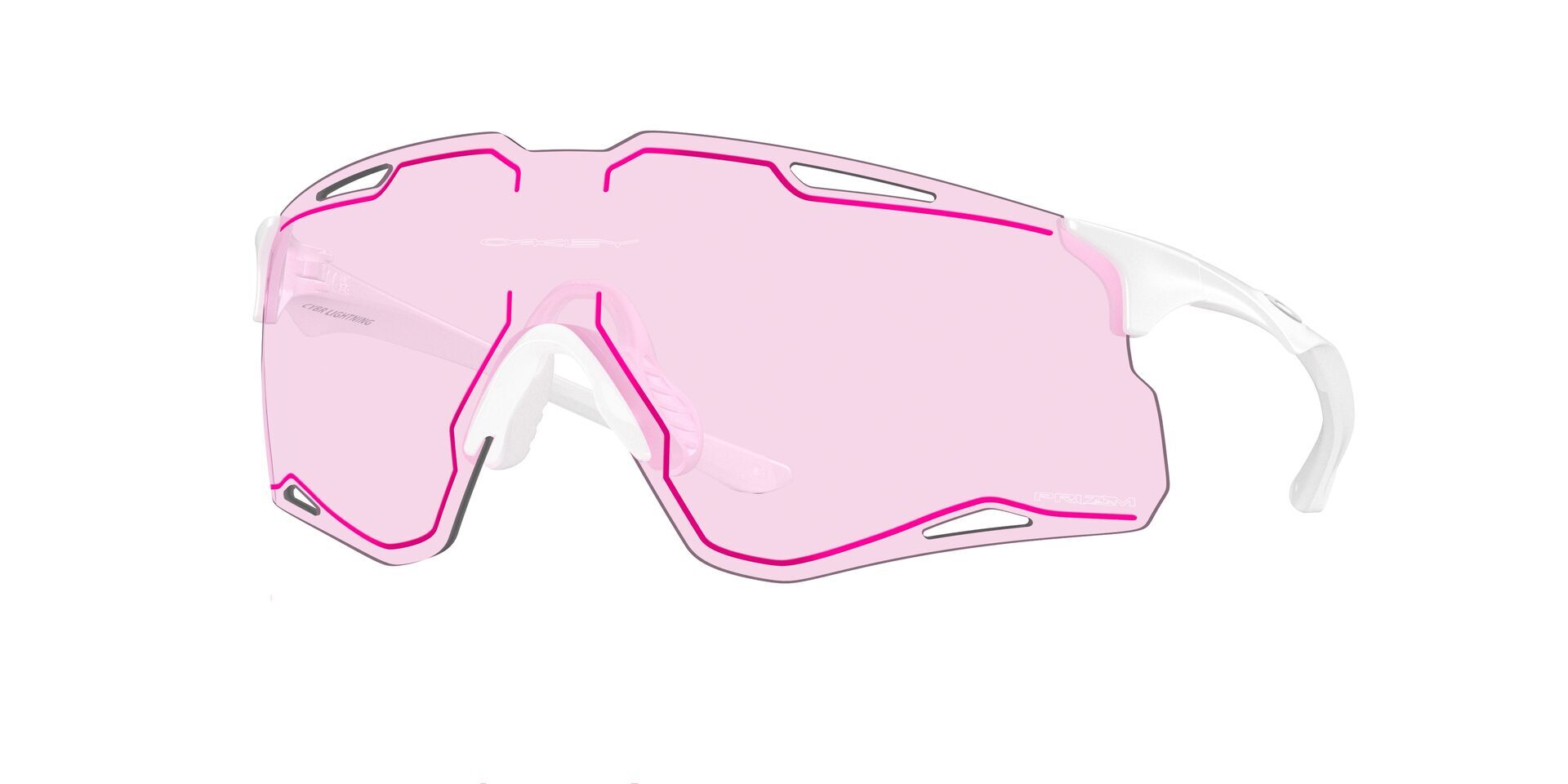 OAKLEY Cybr Lightning Sport Zonnebril Wit met Prizm Low Light Lens