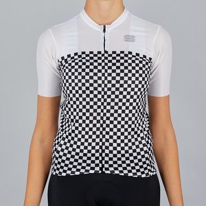 Sportful Checkmate Fietsshirt Korte Mouwen Wit Dames