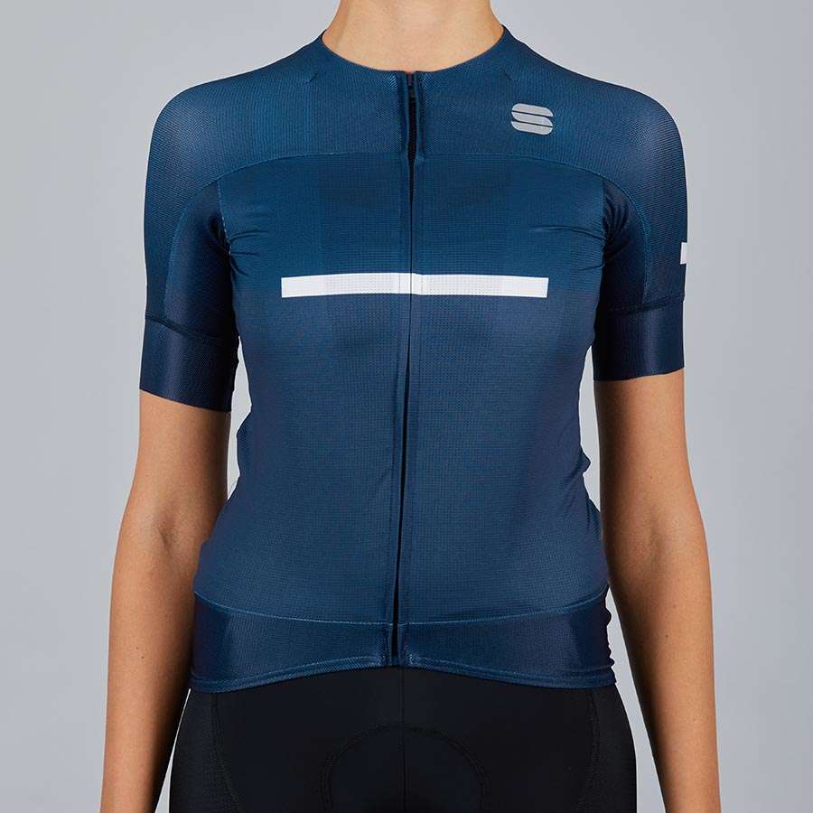 Sportful Evo Fietsshirt Korte Mouwen Blauw Dames