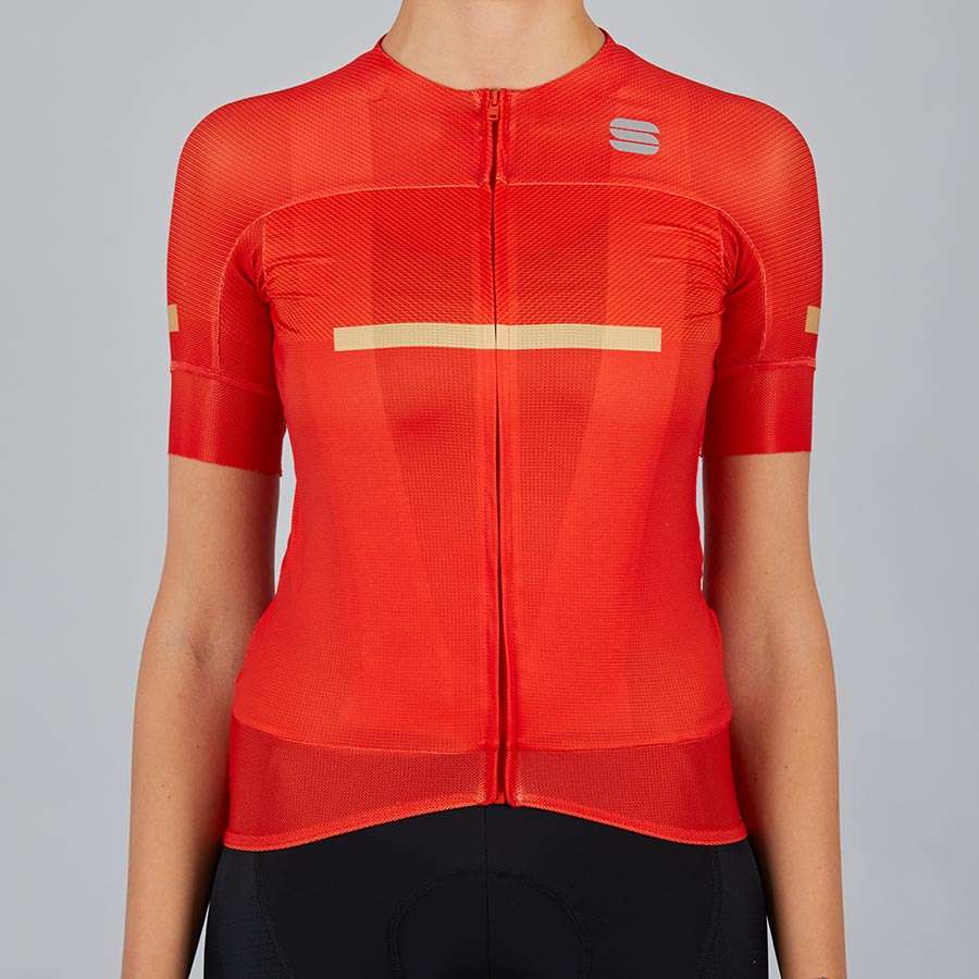 Sportful Evo Fietsshirt Korte Mouwen Rood Dames