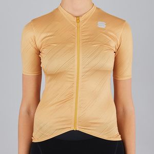 Sportful Flare Fietsshirt Korte Mouwen Goud Dames