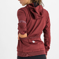Sportful Giara Hoodie Fietsshirt Lange Mouwen Donkerrood Dames