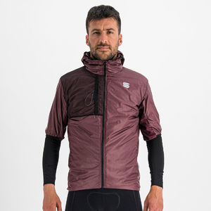 Sportful Supergiara Puffy Fietsjack Korte Mouwen Donkerrood Heren