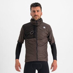 Sportful Supergiara Puffy Fietsjack Korte Mouwen Bruin Heren