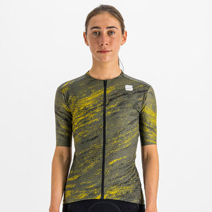 Sportful Cliff Supergiara Fietsshirt Korte Mouwen Groen/Geel Dames