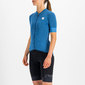 Sportful Monocrom Fietsshirt Korte Mouwen Blauw Dames