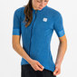Sportful Monocrom Fietsshirt Korte Mouwen Blauw Dames