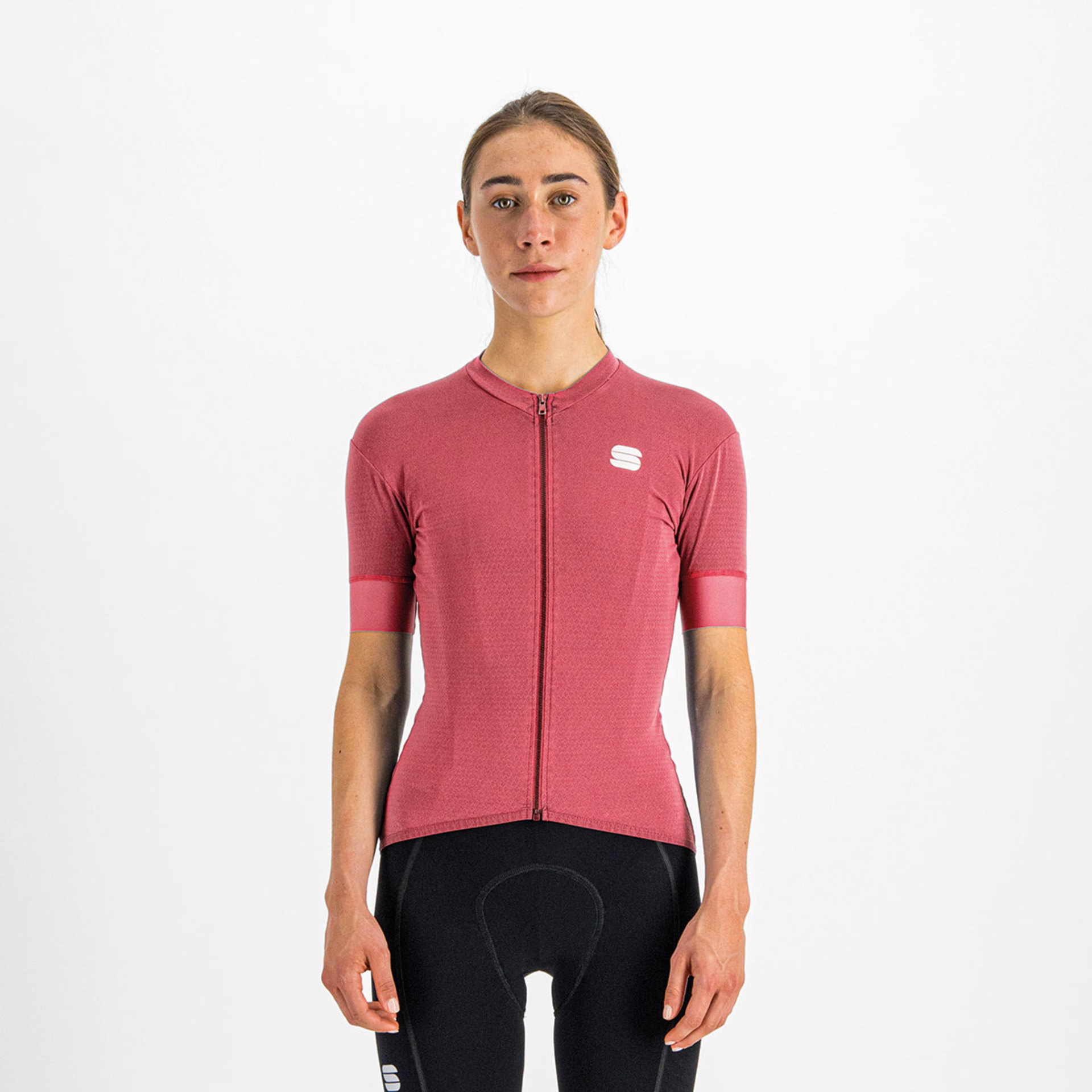 Sportful Monocrom Fietsshirt Korte Mouwen Roze Dames