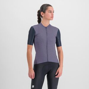 Sportful Checkmate Fietsshirt Korte Mouwen Blauw/Paars Dames