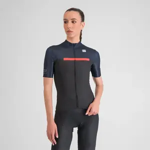 Sportful Pista Fietsshirt Korte Mouwen Donkerblauw/Zwart Dames