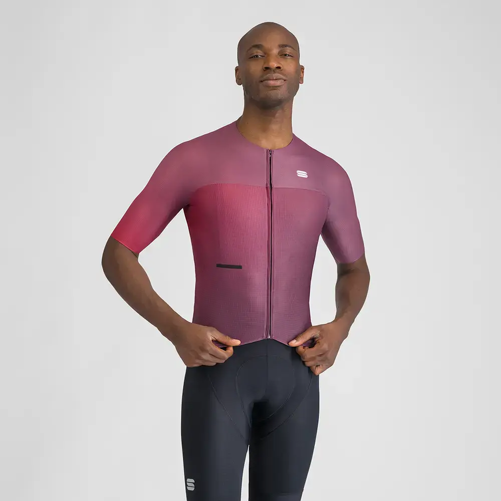 Sportful Light Fietsshirt Korte Mouwen Donkerrood Heren