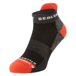 SEALSKINZ Pedham Anti-Blister Anklet Hardloopsokken Zwart/Oranje