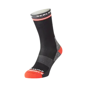 SEALSKINZ Blofield Anti-Blister Mid Hardloopsokken Zwart/Oranje