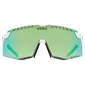 Uvex Pace Stage CV Sport Zonnebril Mat Wit met Mirror Green Lens