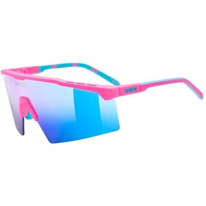 Uvex Flowline Sport Zonnebril Mat Roze met Mirror Blue Lens